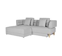 CONCEPT USINE | Canapé Multifonction en Tissu 3 à 4 Places | BERGA Gris Clair | Convertible : 5 Positions Différentes au Choix | Design Moderne Style Scandinave | Pratique : Coffre de Rangement 82 L