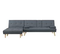 CONCEPT USINE | Canapé Scandinave 5 Places en Tissu Convertible et Modulable Stockholm Gris | Pratique : Plusieurs Agencements Possibles | Accoudoirs à Scratch | Dossier Rabattable avec Porte Verre