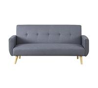 CONCEPT USINE - Canapé Scandinave Convertible Berlin 3 Places Gris - Canapé Lit Moderne avec Accoudoirs - Largeur 183 cm - Tissu 100% Polyester - Equilibre, Confort, Design, Résistant