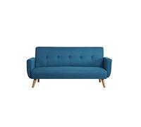 CONCEPT USINE | Canapé Scandinave Convertible Velours 3 Places | Berlin Bleu Canard |Canapé Lit Moderne avec Accoudoirs | Largeur 183 cm | Tissu 100% Polyester | Equilibre, Confort, Design, Résistant