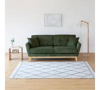Concept Usine Canapé Hoga 3 places scandinave en velours côtelé vert