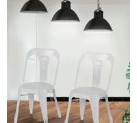 Concept Usine Chaises Industrielles Blanc - Lucy