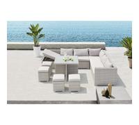 Concept Usine Salon de jardin Fidji encastrable 10 places en résine gris-gris