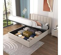 Concept Usine Lit coffre Arlington design 160x200 cm en velours beige