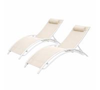 CONCEPT USINE | Lot Transat Cali Acier Blanc | 81 cm | 2 Pièces | Qualité Premium | Design Épuré & Fonctionnel | Mobilier Contemporain Durable | Confort & Durabilité au Quotidien