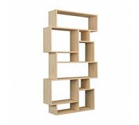 CONCEPT USINE Meuble à Étagères Skog Chêne Sonoma 10 Niches | Structure mélaminée, format vertical polyvalent, bureau ou salon