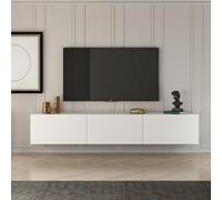CONCEPT USINE | Meuble TV HAL Panneaux de Particules Blanc | Rangement Design & Fonctionnel | Grande Capacité | 150 cm | Intérieur Élégant & Organisé | Organisation Intérieure Optimale
