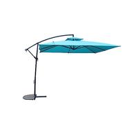 CONCEPT USINE | Parasol Déporté Carré Inclinable 3X3 m Capri Bleu| Terrasse Balcon Jardin | Baleines Armature et Pied Acier | 100% Polyester | Réglable en Hauteur | Protection UV 50+ Waterproof