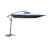 CONCEPT USINE | Parasol Déporté Carré Inclinable 3X3 m Capri Gris | Terrasse Balcon Jardin | Baleines Armature et Pied Acier | 100% Polyester | Réglable en Hauteur | Protection UV 50+ Waterproof