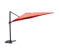 Palatino parasol terracotta déporté carré 3 x 3 m rotatif à 360
