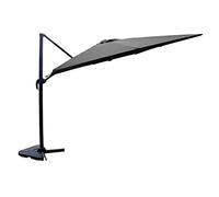 CONCEPT USINE | Parasol Déporté Rectangulaire Inclinable 3x4 m Cesare Gris Rotatif 360° | Manivelle Anti-Retour | jardin & Terrasse | Armature Alu Baleines & Pieds Acier | 100% Polyester | Imperméable