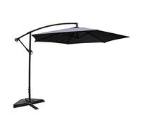 CONCEPT USINE | Parasol Déporté Rond Inclinable Ø 3 m Porticcio Gris | Plage Balcon de Jardin | Baleines Armature Pieds en Acier | 100% Polyester | Réglable en Hauteur | Protection UV 50+ Waterproof
