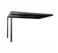 CONCEPT USINE | Pergola Bioclimatique Adossée SIFNOS Aluminium Noir | 4 x 3 m | Qualité Premium | Design Épuré & Fonctionnel | Mobilier Contemporain | Confort & Durabilité au Quotidien