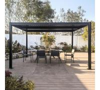 Naxos pergola bioclimatique 4x3m structure et lames en aluminium gris anthracite