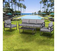 Memphis salon de jardin en aluminium gris