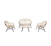 Evora salon de jardin 4 places canapé + fauteuils gris foncé