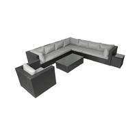 Concept Usine - Salon de jardin modulable Salento - 6 places en résine - gris et beige