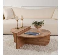 CONCEPT USINE Table Basse Ronde Modulable Poul Pin Atlantique 90 cm | CONCEPT 2-EN-1 PODIUM OU DUO : fixation amovible rapide, panneaux mélaminés
