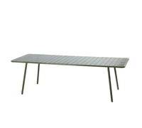 CONCEPT USINE Table de Jardin BERGAME 10 Places Vert 234 cm | Plateau rectangle à lattes ajourées, jusqu'à 12 convives, acier thermolaqué