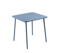 Concept Usine Table de jardin Bergame carrée 4 places 70x70 cm acier bleu