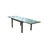 CONCEPT USINE Table de Jardin Brescia Extensible Verre 270 cm | Plateau style Nashiji, structure aluminium finition epoxy, usage intérieur-extérieur