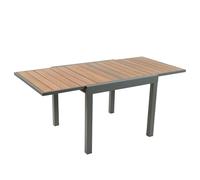 CONCEPT USINE Table de Jardin Extensible NIDO Aluminium et Bois 8 Places | PASSE DE 90 À 180 CM RAPIDEMENT : plateau eucalyptus certifié FSC, structure légère anti-corrosion