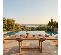 Kajang table de jardin rectangle en teck brut 10 places