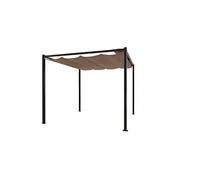 CONCEPT USINE | Tonnelle Autoportante 3 x 3m Soit 9m² | Design TUSA Taupe | Structure en Acier Robuste | Toile Rétractable en Polyester 180g/m² | Confort Optimal | Idéal pour Terrasse, Jardin