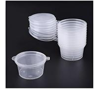 Concept4u Lot de 50 pots en plastique réutilisables - Choisissez votre taille - Récipients alimentaires ronds en plastique avec couvercles - 60 ml