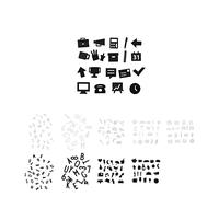 Concevoir des icônes de bureau de lettres | Décorations murales en feutre ardoise 20 pièces | Symboles de tableau en feutre | Jeu de caractères de la lettre | Design audacieux et élégant