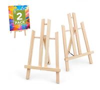 Conda Lot de 2 chevalets de table en bois de 30 cm avec cadre en A pour peinture, affichage et création artistique, support de toile pour artistes, étudiants et amateurs