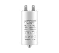 Condensateur 16 uF pour Moteur Monophasé - Utilisation pour Kärcher, Pompe de Piscine, Porte de Garage - 425/450V/475V - Condensateur de Démarrage/Permanent avec Cosses 6,4mm