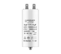 Condensateur 50 uF pour Moteur Monophasé - Utilisation pour Kärcher, Pompe de Piscine, Porte de Garage - 425/450V/475V - Condensateur de Démarrage/Permanent avec Cosses 6,4mm