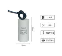 Condensateur CBB60 16uF 450V 50/60HZ condensateur de démarrage, moteur électrique démarrage compresseur pompe à eau ,