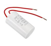 Condensateur CBB60 8uF 450V AC 2 fils 12cm 50-60Hz Film polypropylne Plastique pour Pompe eau Blanc 1Pcs Label