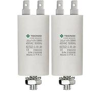 Condensateur de démarrage pour moteurs électriques, 450V, capacité : 20µF, 4 broches / M8 (Lot de 2)
