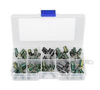 Condensateur électrolytique, 100pcs 10 valeurs 10V-63V Kit d'assortiment de condensateurs pour fils radiaux en aluminium