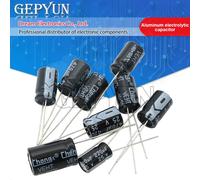 Condensateur électrolytique en aluminium, 50 pièces, 10V 16V 25V 35V 50V 100V 0.1UF 0.22UF 2.2UF 4.7UF 10UF 22UF 47UF 68UF 100UF 220UF 470UF