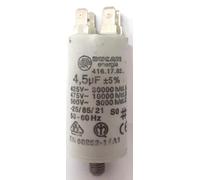 Condensateur moteur permanent en polypropylène 4.5uf 450 volts cosse faston double 6.3MM et vis M8
