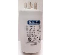 Condensateur moteur permanent en polypropylène comar 16uf 450 volts cosse faston double 6.3MM et vis M8 fabriqué en Italie