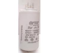 Condensateur moteur permanent en polypropylène DUCATI 20uf 450 volts cosse faston double 6.3MM et vis M8