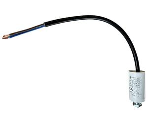 Condensateur Permanent 3,15 µF, 450V AC, Câble 250mm, Fixation M8, Pour Moteur Électrique Monophasé