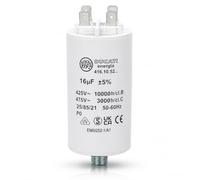 Condensateur Permanent Double Faston pour Moteur Monophasé - 425 à 475 V AC - Condensateur pour appareils électroménagers - Réparation de moteurs éléctriques (16 uF)