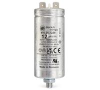 Condensateur Permanent Moteur 12 µF Boîtier Aluminium Fixation M8 | Faston 6,3 mm, Boîtier Aluminium, Fixation M8, 12 µF