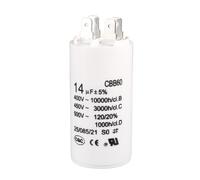 Condensateur SOURCING MAP CBB60 14uF 450V AC Double Insert 50/60Hz Cylindre 70x35mm Blanc pour Moteur Pompe à Eau Compresseur Air