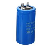 Condensateur VOCOSTE CD60 250uF 250V AC 2 bornes 50/60Hz Film polypropylène Aluminium Démarrage moteur Bleu 1Pcs