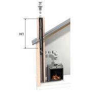 Conduit concentrique Ø200/130 mm - avec conduit flexible passage cheminée/puits (C91) - DRU LAS ES-I 200/130