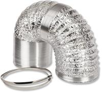 Conduit d'air flexible en feuille d'aluminium pour ventilation hydroponique 450 mm x 10 m