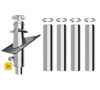 Conduit de cheminée en inox Ø 150mm - Kit complet - Conduit double paroi (Solin 31° à 45°, 5m)