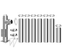 Conduit de cheminée en inox - Conduit isolé - Kit complet - Conduit double paroi - Distance au mur 50 mm (Ø 130 mm, longueur 7,7 m)